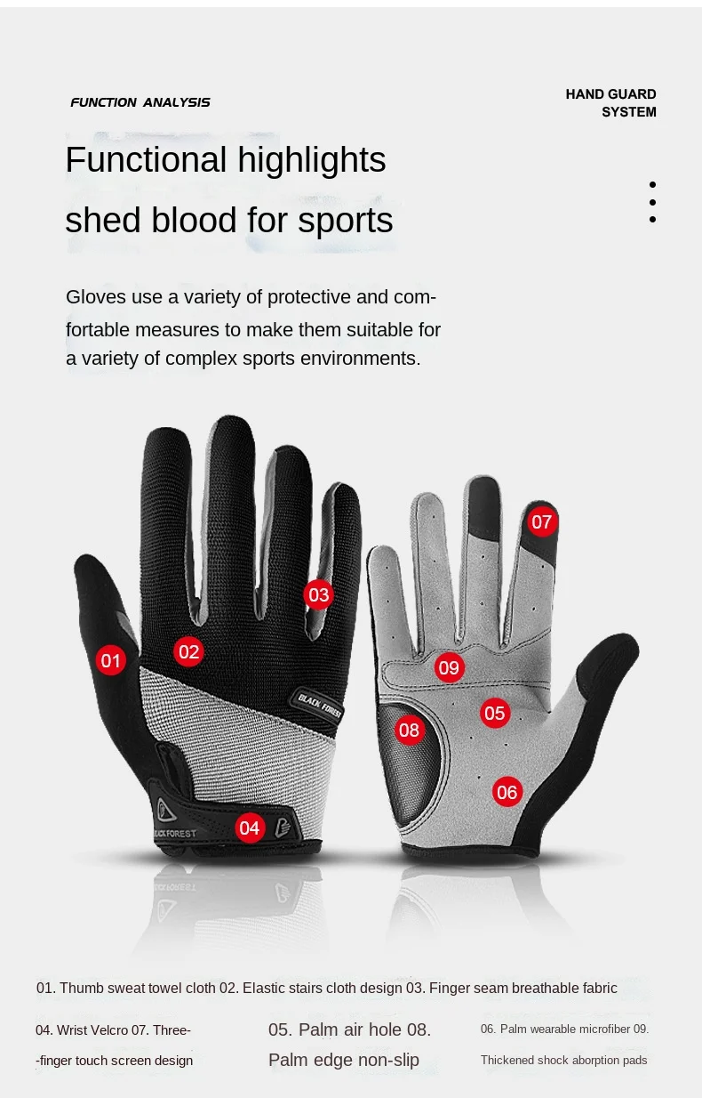 Tactical Gear Gloves Men Fitness All Fingers Bike Cycling Touch Screen Gloves Scene Emo Accessories Guantes Gimnasio Hombre