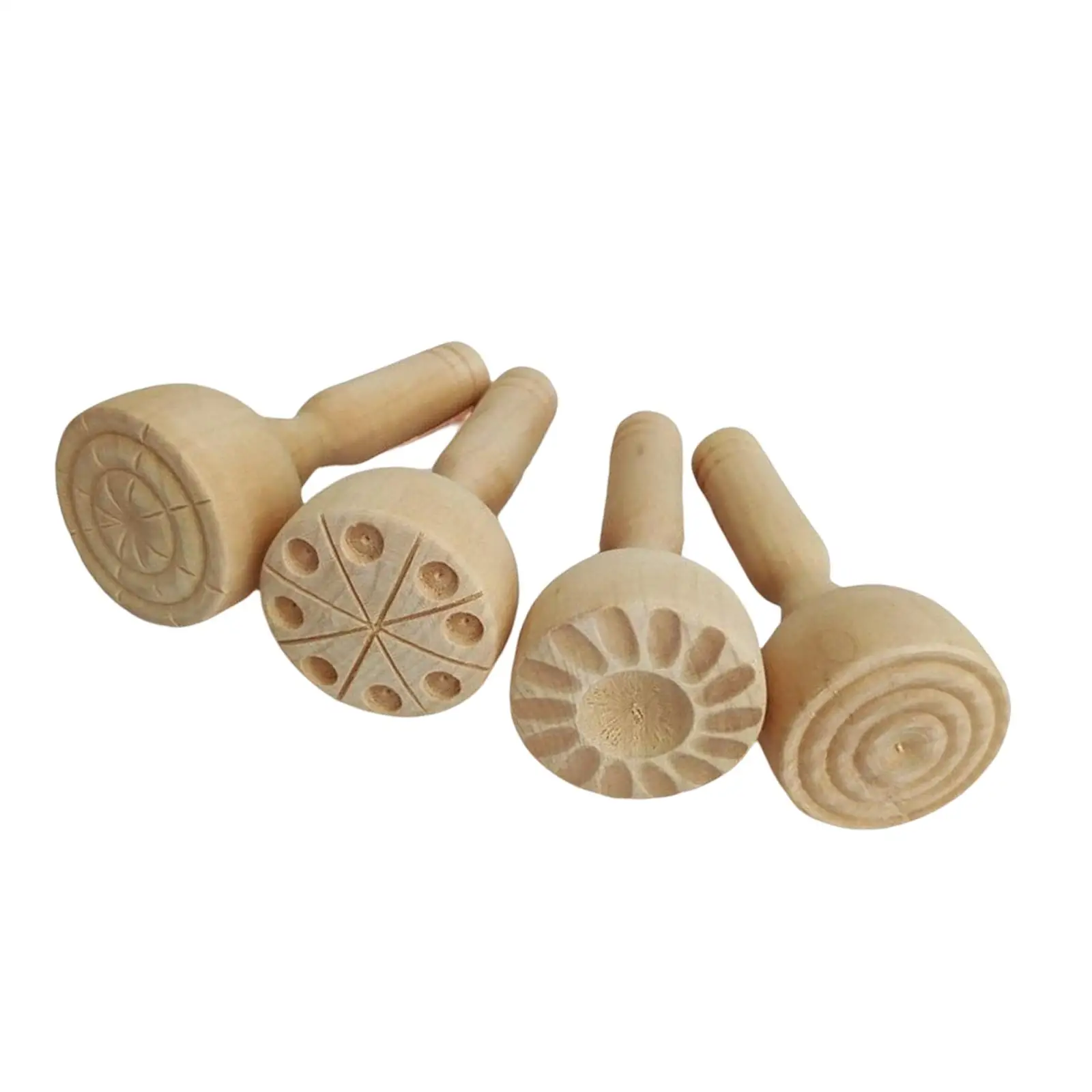 4Pcs Traditional Wooden seal Moulds Making Molds Press Molds Tools mould Supplies for Art Craft Activity Supplies