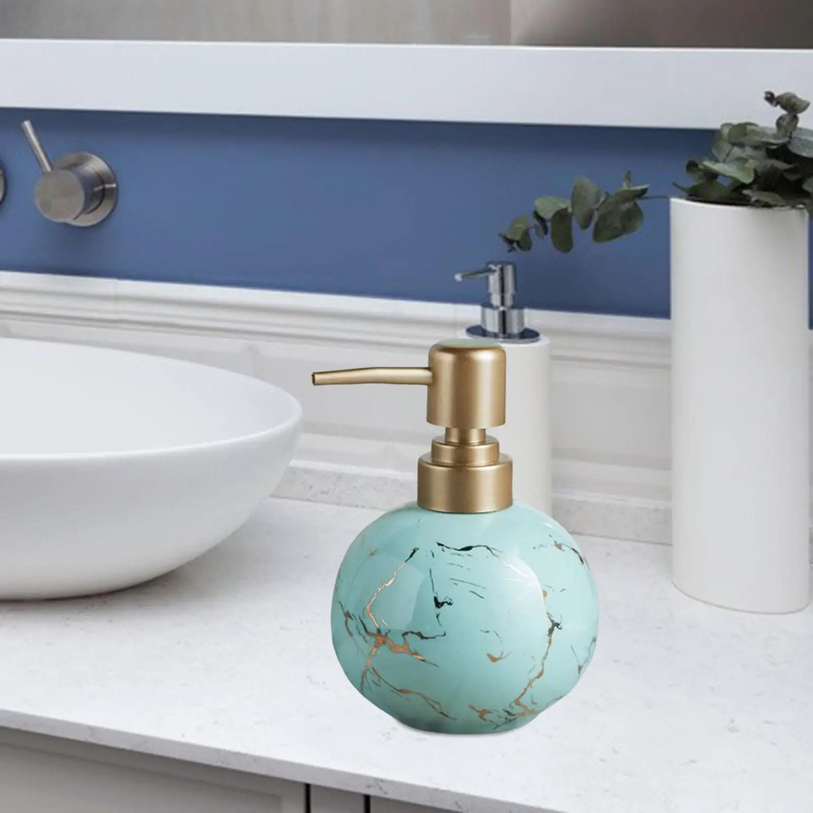 Ceramic Marbling Lotion Bottle Bathroom Accessories Handwashing Fluid Soap Dispenser Press Pump Soap Liquid Container