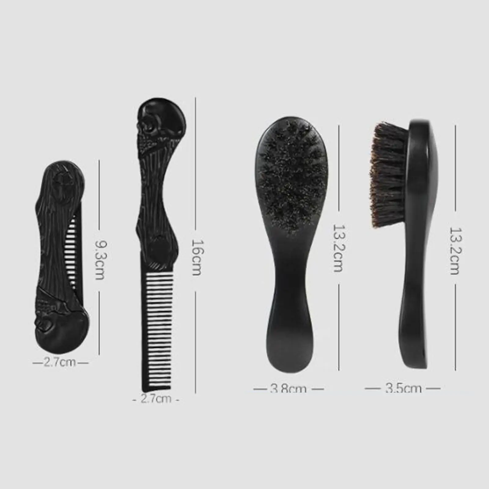 3 Pieces Professional Beard Care Kit Gift Folding Comb with Dustproof Bag for Men`s Cleaning Grooming Tool Beard Grooming Kit