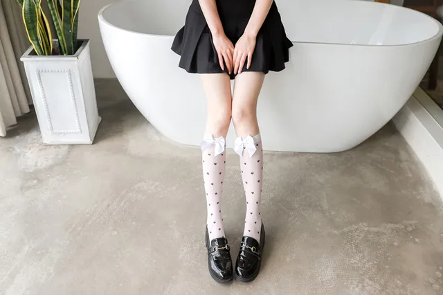 Korean Style Cute Children Girl Lolita Bow Knee High Socks Kids Princess  Lace Gauze Fishnet Socks Jacquard Socks - AliExpress