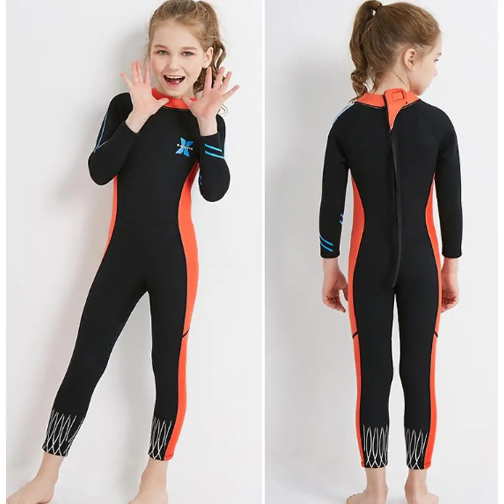 Kids Thermal 2.5mm Wetsuit Full Length for Winter Cold Water Surfing, Diving And Watersports, Black S-XXL