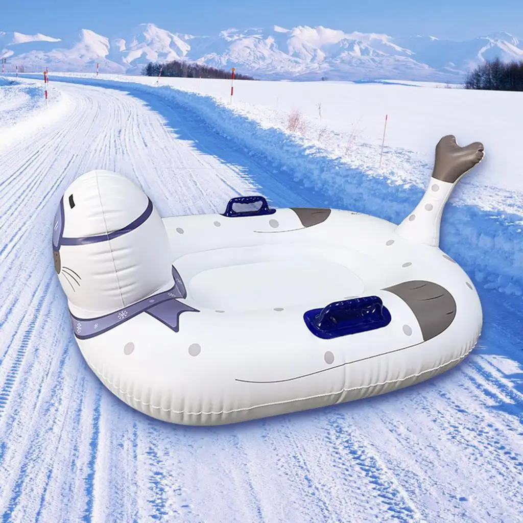 Snow Tube 47 Inch Durable Large Inflatable Snow Sled with Reinforced Handle