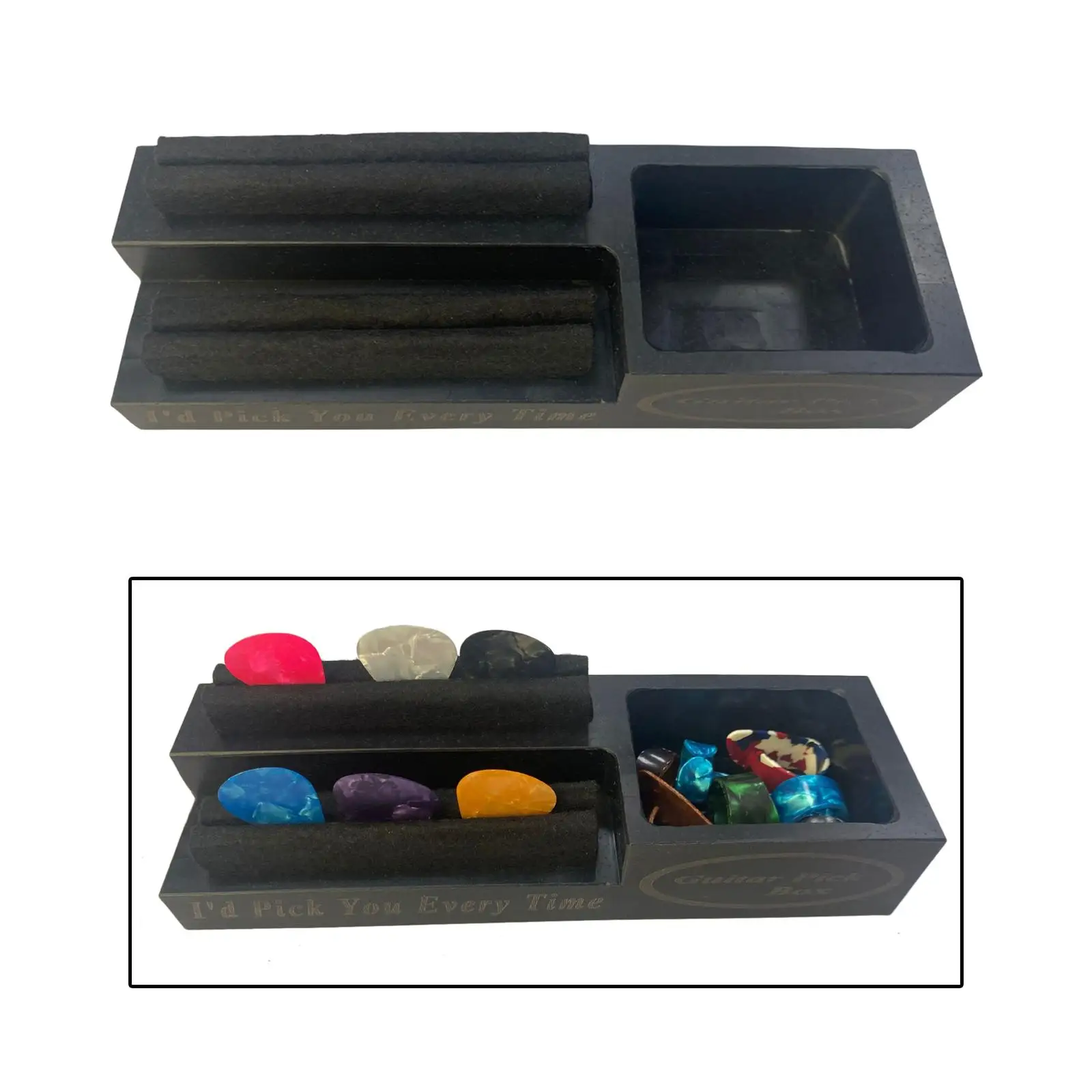 Guitar Picks Spring Clamping Box Multipurpose Guitar Paddle Storage Base for Collection Storage Dresser Display Tabletop