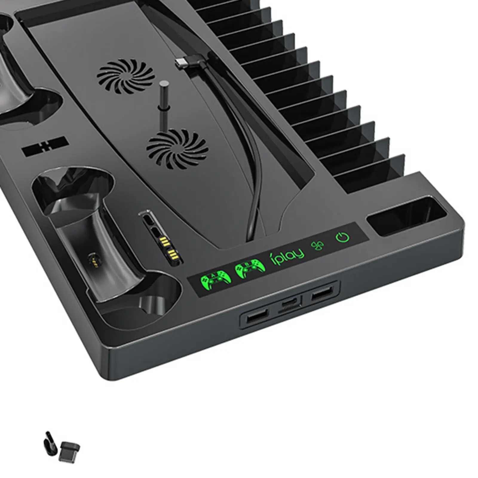 Gaming Charger Vertical  Cooling Fan 15 Game Slots 5 Controller