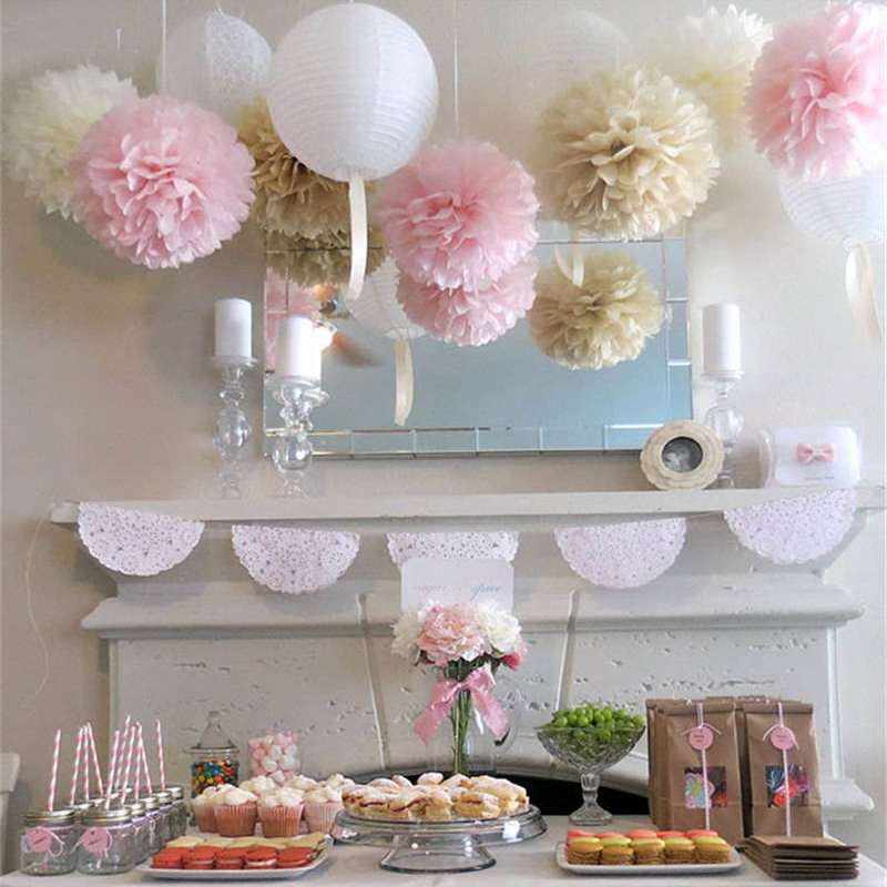 Description Picture 2 of item1pc 30cm White Chinese Style Paper Lanterns Paper Flower Balls Wedding Baby Shower Decoration DIY Honeycomb Ball Hot Air Balloon