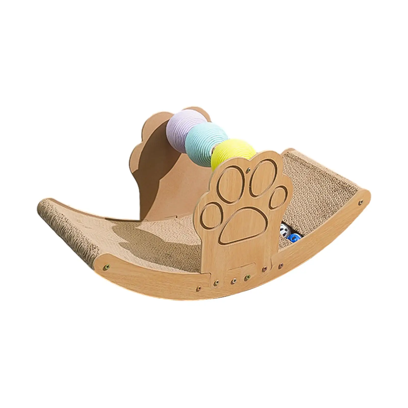 Scratching Board with Sisal Cat Scratching Ball Grinding Paws Toys and Solid Wood Frame Cat Scratching Pad for Indoor Cats