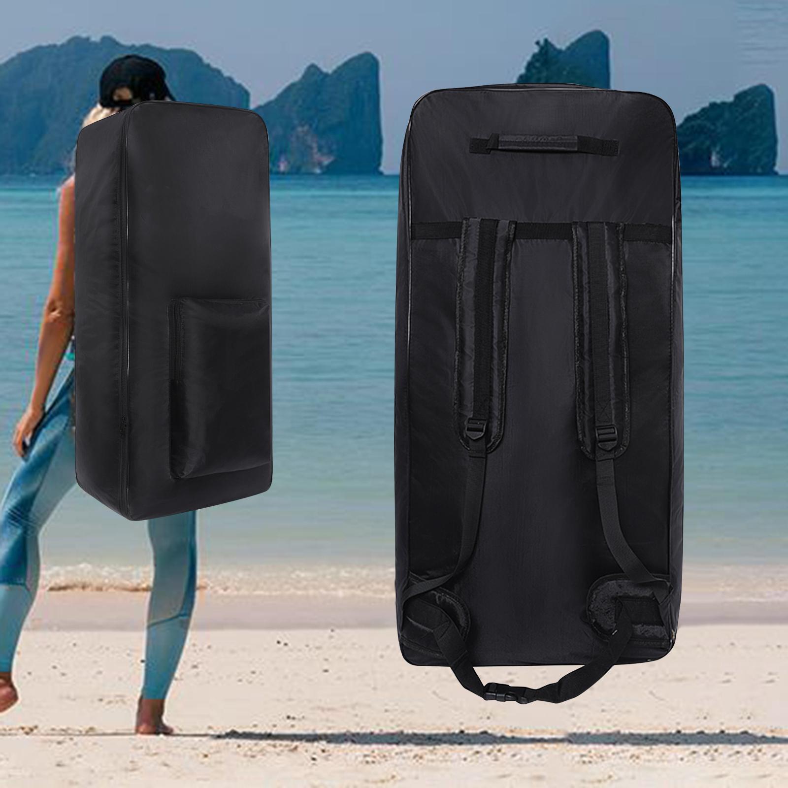 Surfboard Backpack Portable Storage with Padded Adjustable Straps Wear Resistant Black Stand up Paddle Board Bag for Camping