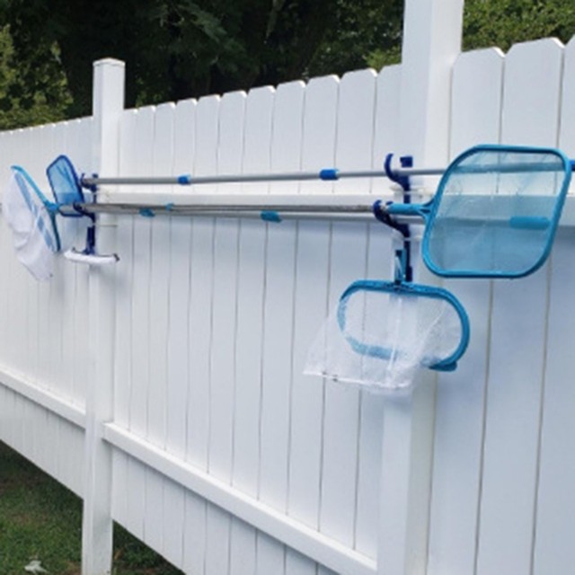 thumbnail interactive-video image 1 of 2-Pack Pool Skimmer Net Holders - Heavy Duty Pole Hangers For Pool Cleaning Equipment 1 of 13