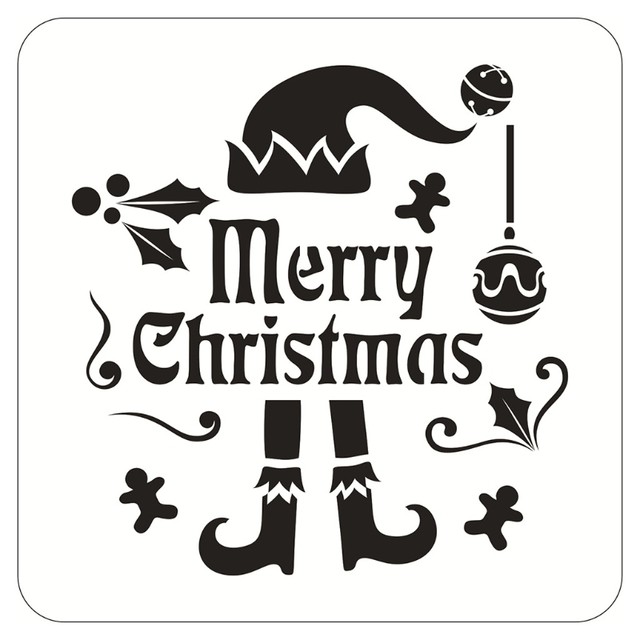 Christmas Template Stencil 16pcs Christmas Craft Stencils Stencils for Painting  Wood Reusable Merry Christmas Stencil Holiday Jo - AliExpress