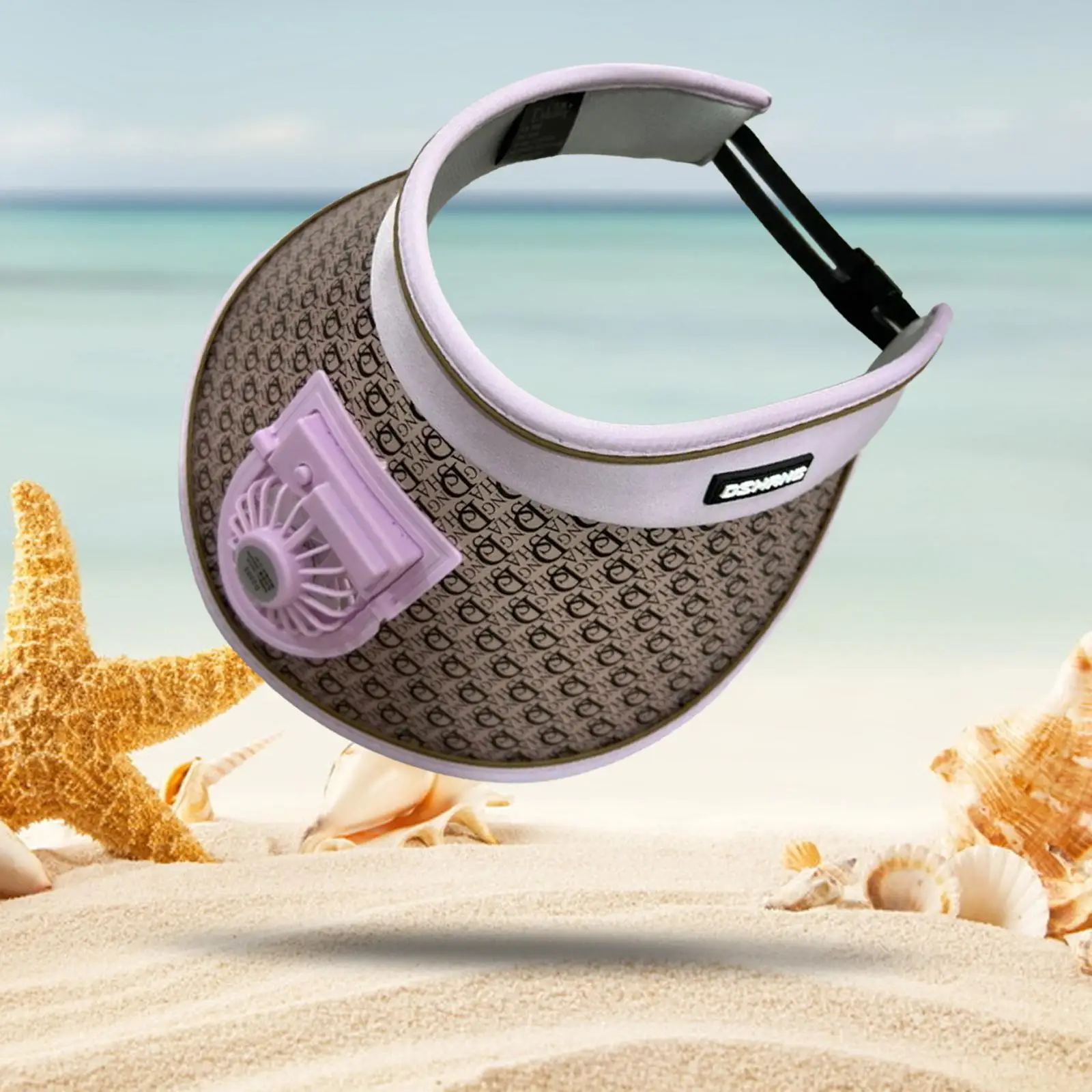 Sun Visor Hat with Fan Empty Top Caps Large Brim USB Charging Protection Summer for Running Golf Fishing Beach Hiking