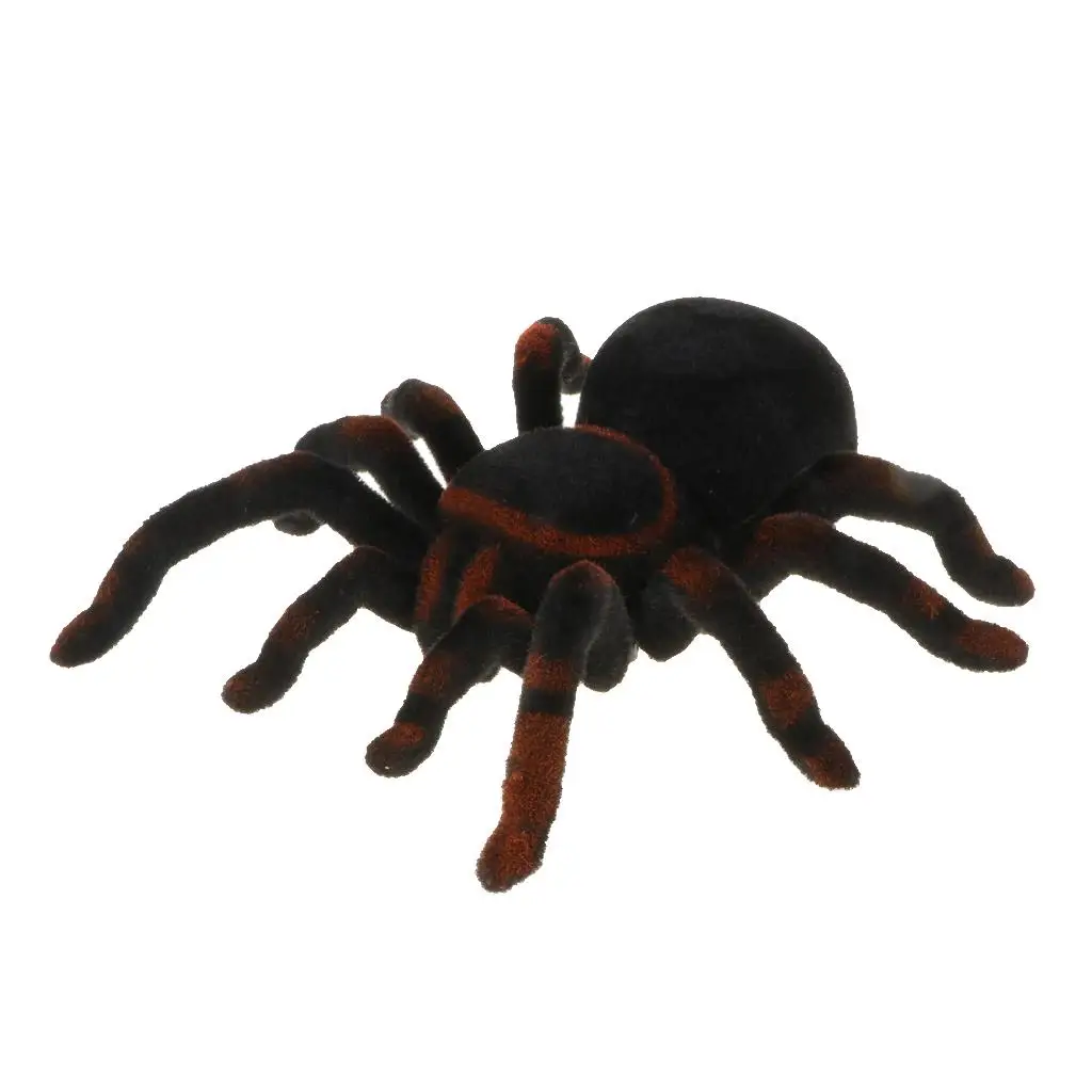 Remote Control Creepy Soft Plush Spider Infrared RC Tarantula Prank Bug Toy 
