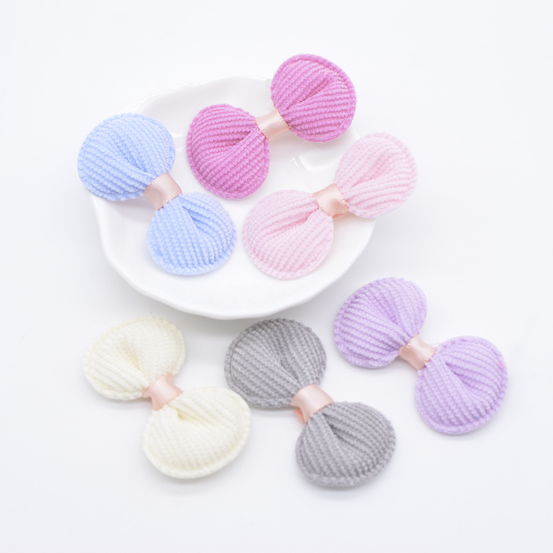 20 Stück 50 x 28 mm kurze Plüsch-Stoff-Fliege-Applikationen für DIY-Kleidung, Hut, Schuhe, Bastelzubehör, Kopfbedeckung, Haarspangen, Dekor-Patches – Detail 1