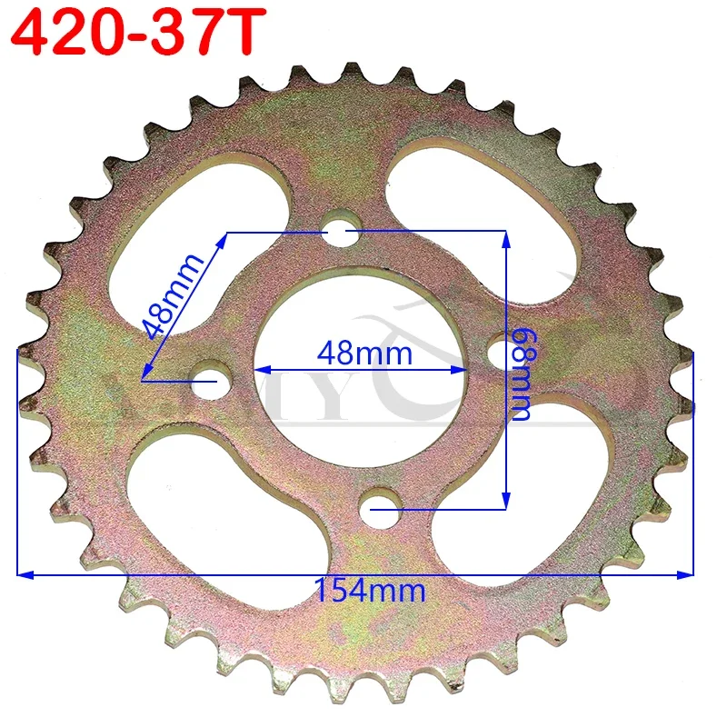 Detalle del piñón trasero compatible con cadena 420