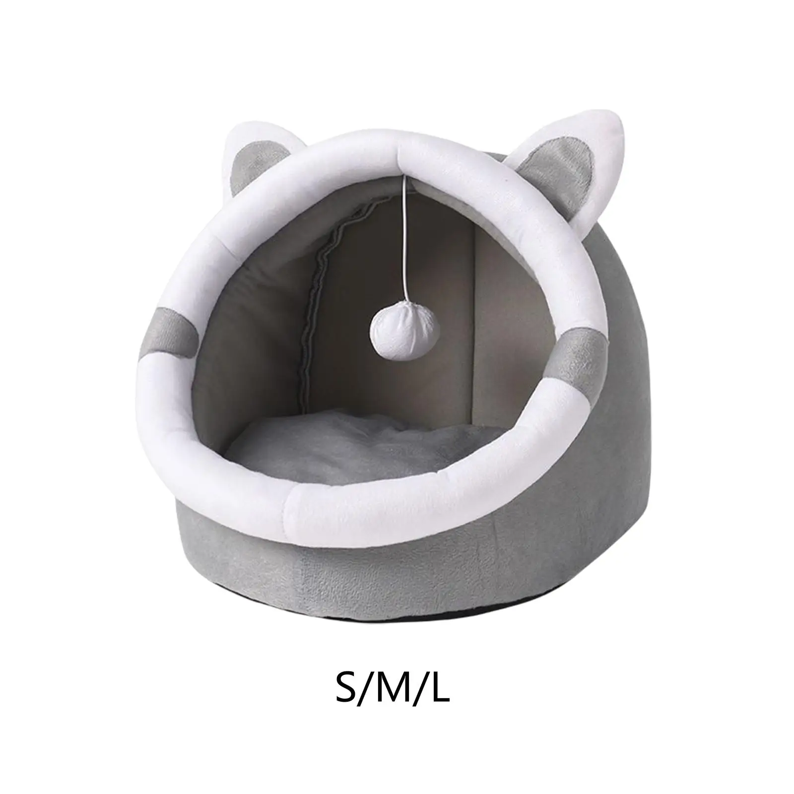 cat Beds for Indoor Cats with Hanging Toy Comfortable Small Dog Bed Cat/Small cave Pet Bed No Deformation
