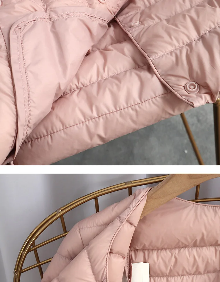 Schinteon Women Ultralight Down Jacket 90% White Duck Down Slim Coat Thin Inner Bottoming Short Garment Winte Autumn Outwear
