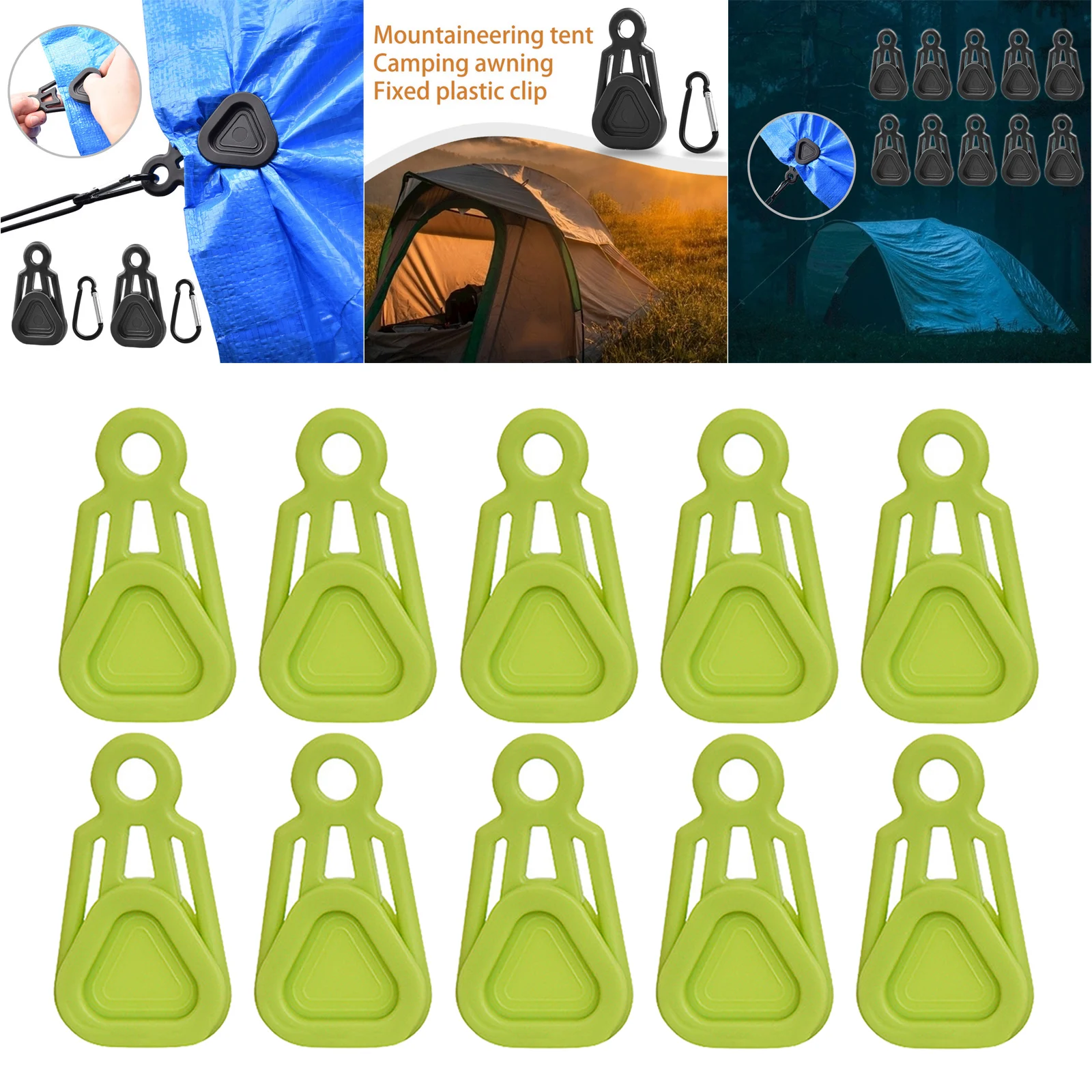 10x Heavy Duty Tarp Clips, Secures Tarps Tents Awnings Canopies Covers Outdoors