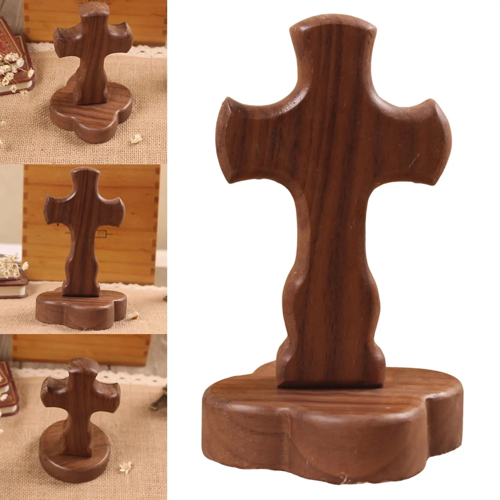 Cross Catholic Crucifix with stand Decor Christian Faith Statue Handmade Tabletop Crucifix cross Catholic Church christmas