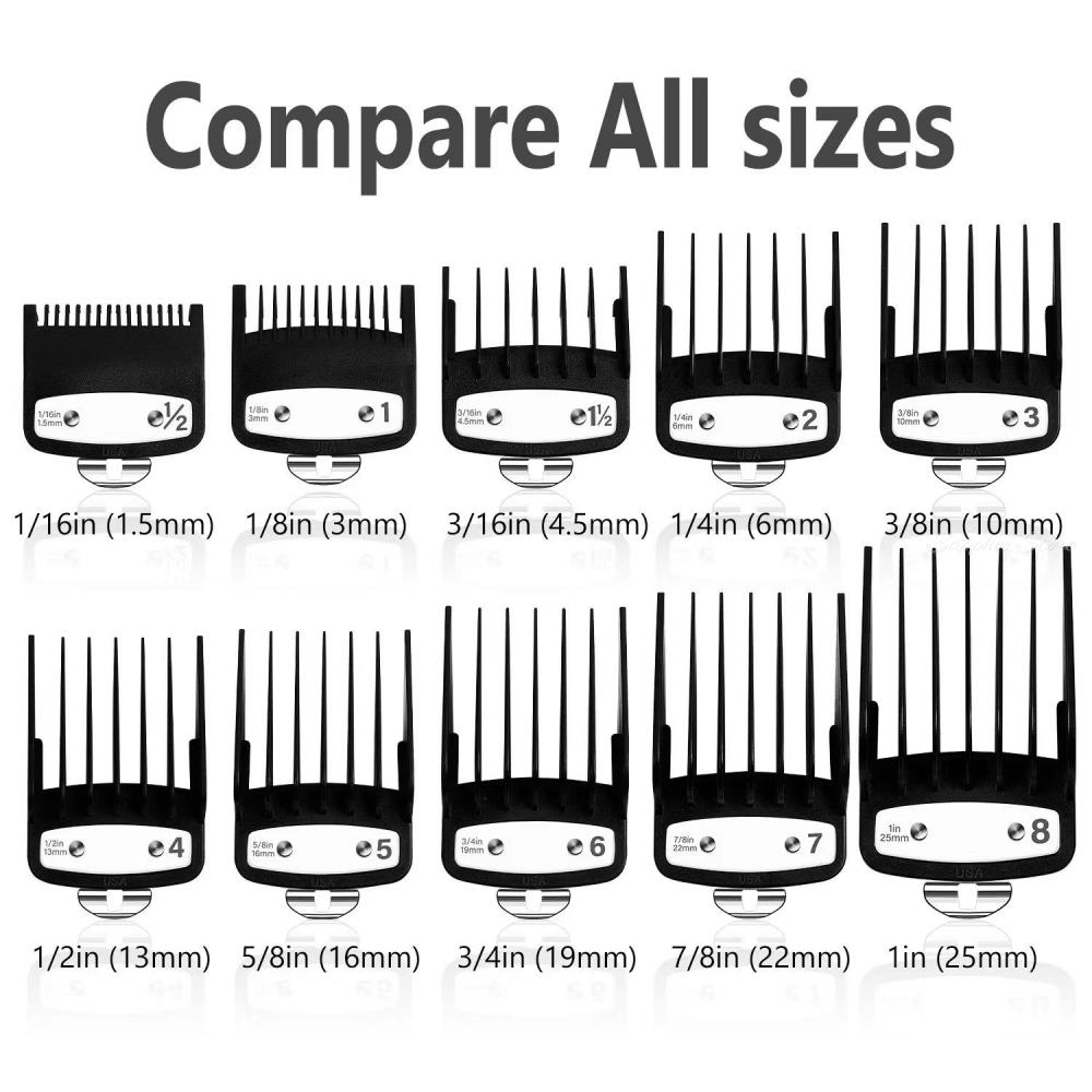 Best of 10pcs / set Pro Cutting Guide Comb Hair Clipper Limit Comb With Metal Clip For WAHL Universal 1.5 / 3 / 4.5 / 6 / 10 / 13 / 16 / 19 / 22 / 25mm Reviews & Tips