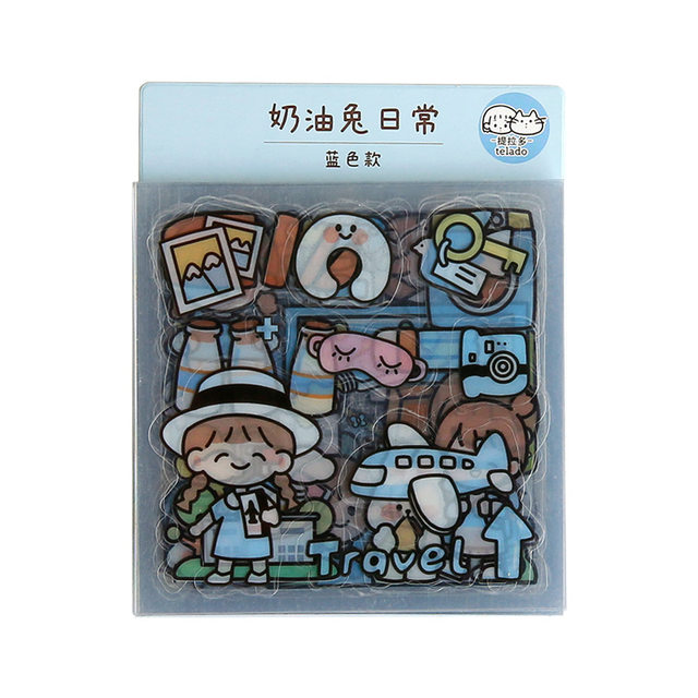 JIANWU 20 Sheets Cute Girl Journal Sticker Gift Box PET Kawaii Stationery  Scrapbooking Decoration Material Diary