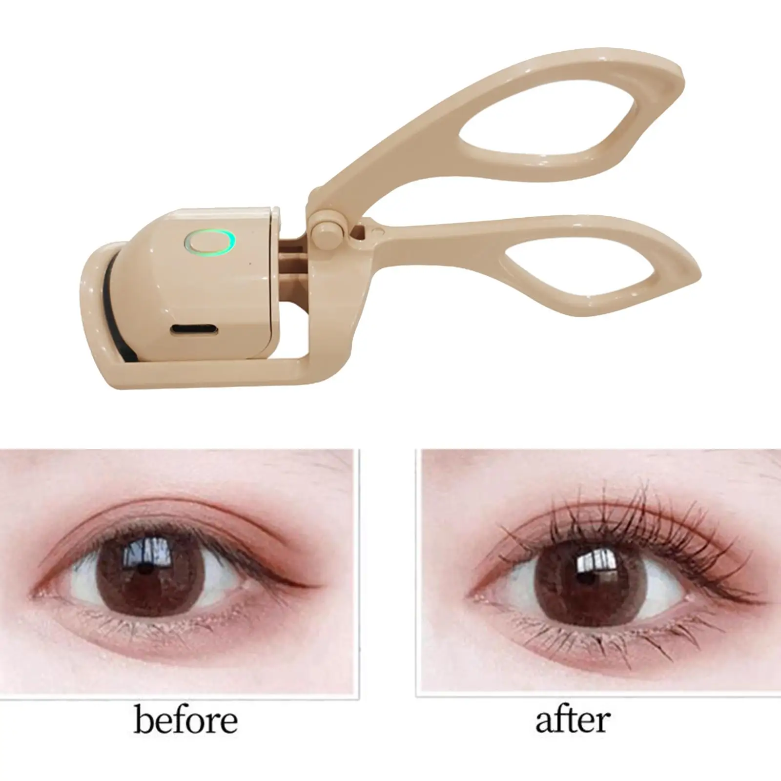 Electric Heated Eyelash Curler 2 Temperature Settings Fast Heating Safe Portable Eyelash Curling Clip for Thick Curled Eyelash