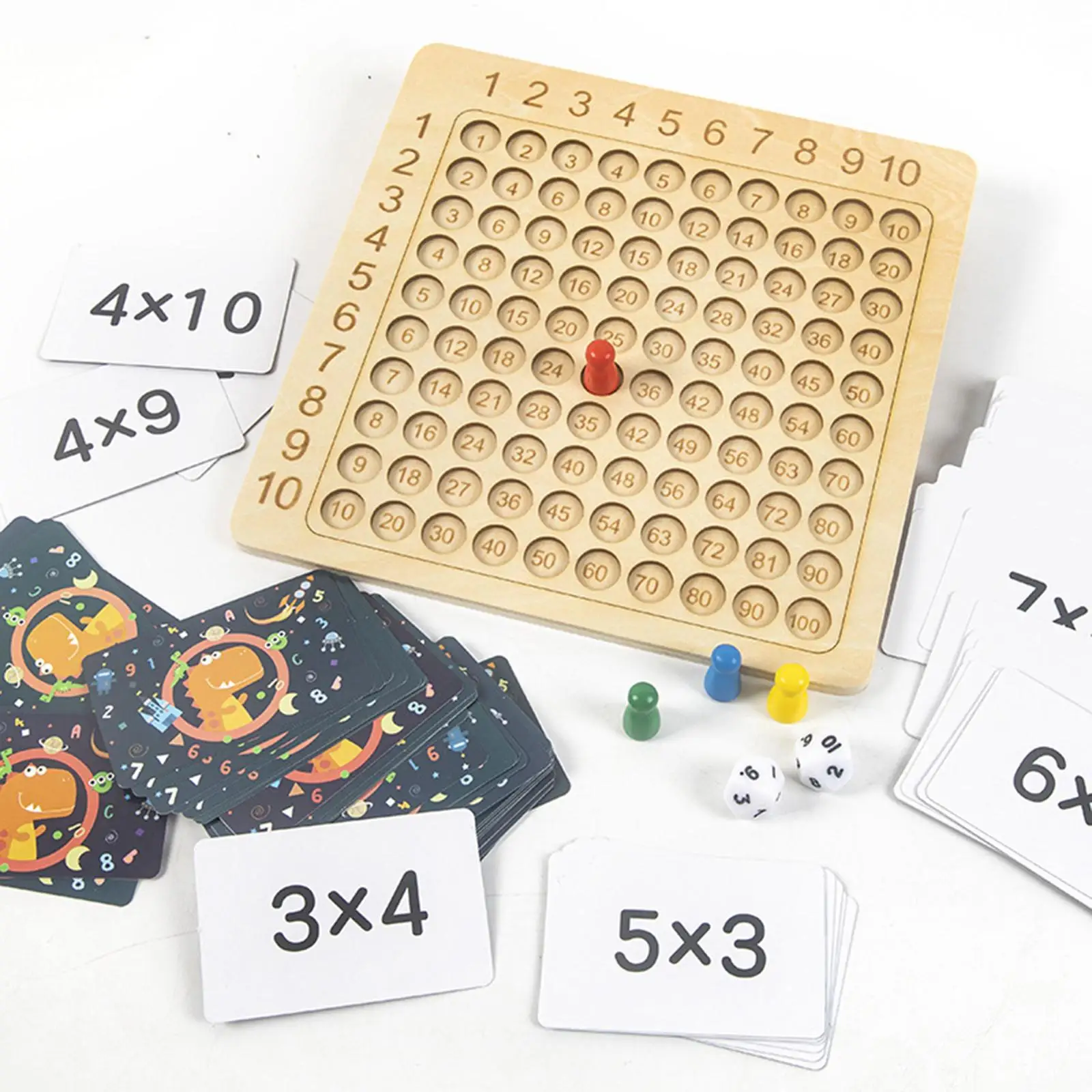 Baby Wooden Blocks Toy, Mathematics Educational Wooden Toys Multiplication Table