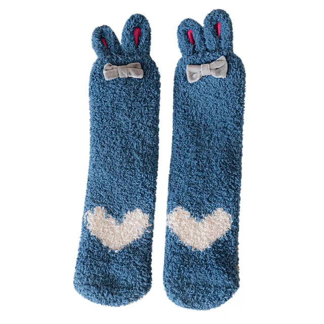 Cute Bunny Ear Coral Fleece Fuzzy Socks Women Socks 2023 Winter Autumn  Rabbit Happy Funny Socks For Girl Warm Winter Female Home - AliExpress