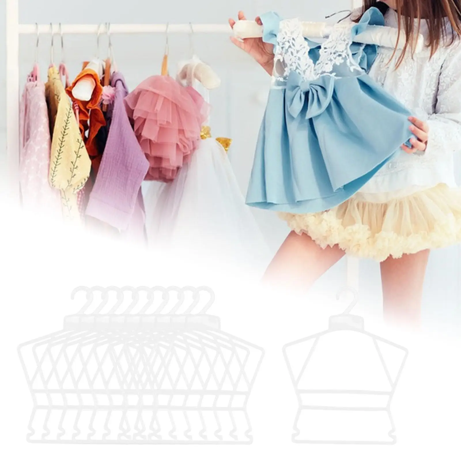 10 Pieces Multifunctional Children Coat Hangers Infants Hanger for