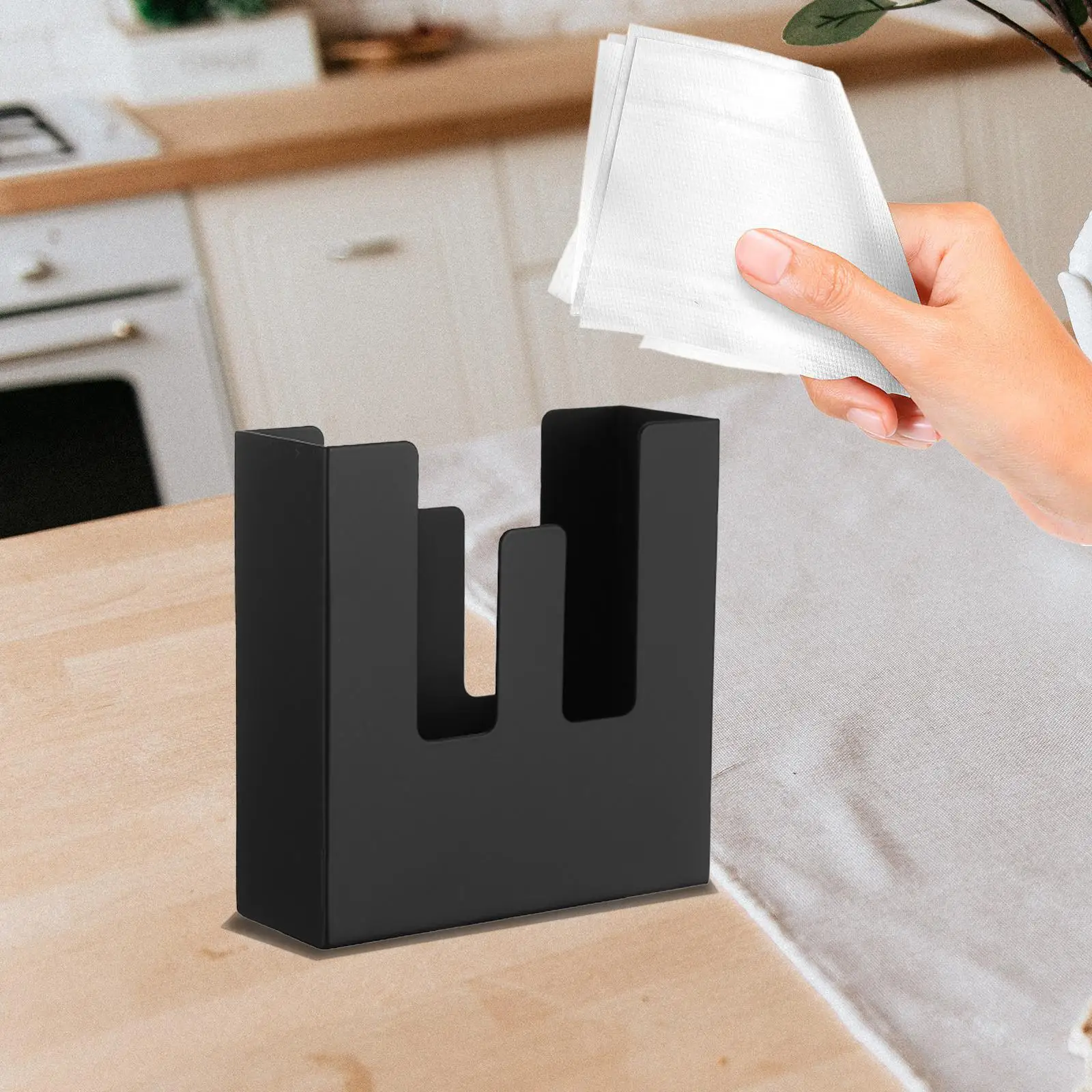 Napkin Holder Letters Modern Tabletop Stainless Steel Napkin Holder Vertical Napkin Holder for Home Office Kitchen Bedroom Hotel