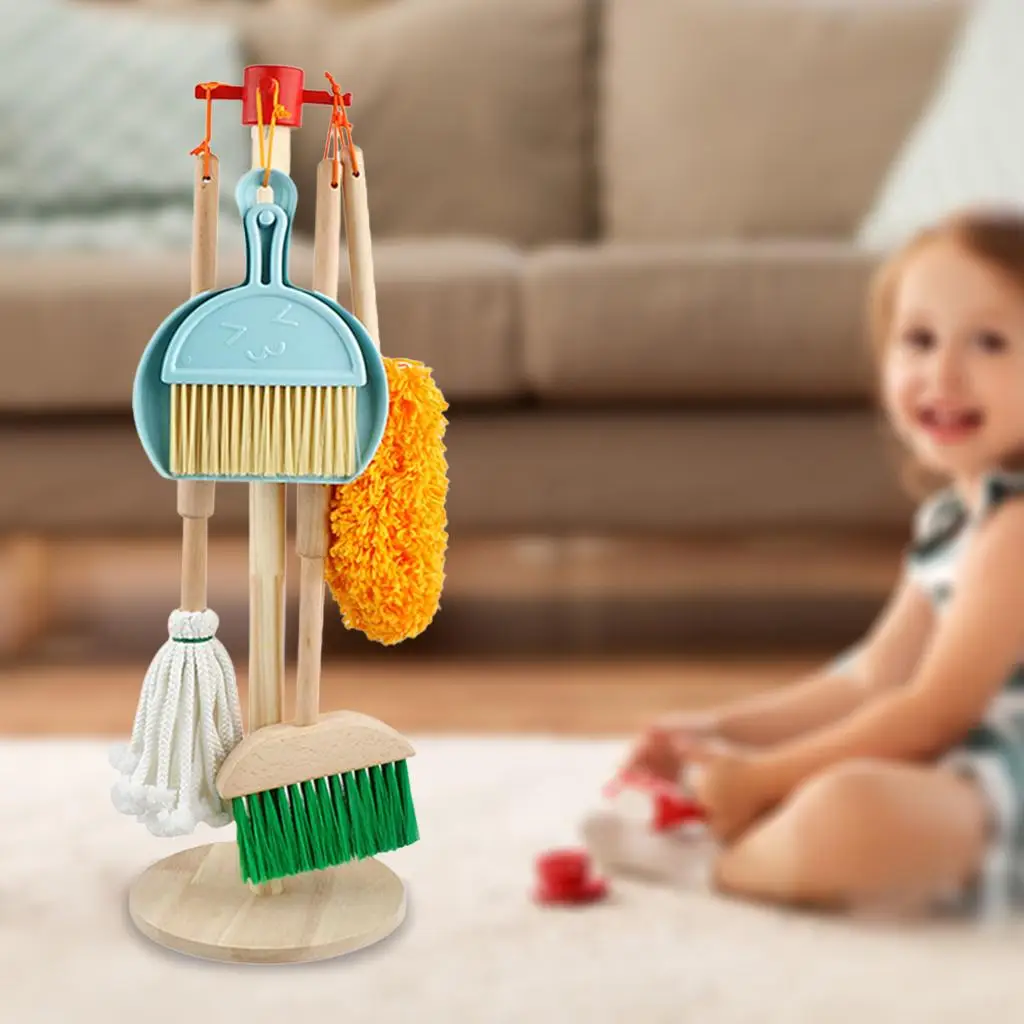 Detachable Cleaning Set Housekeeping Toys Dustpan Broom for Toddlers Kid