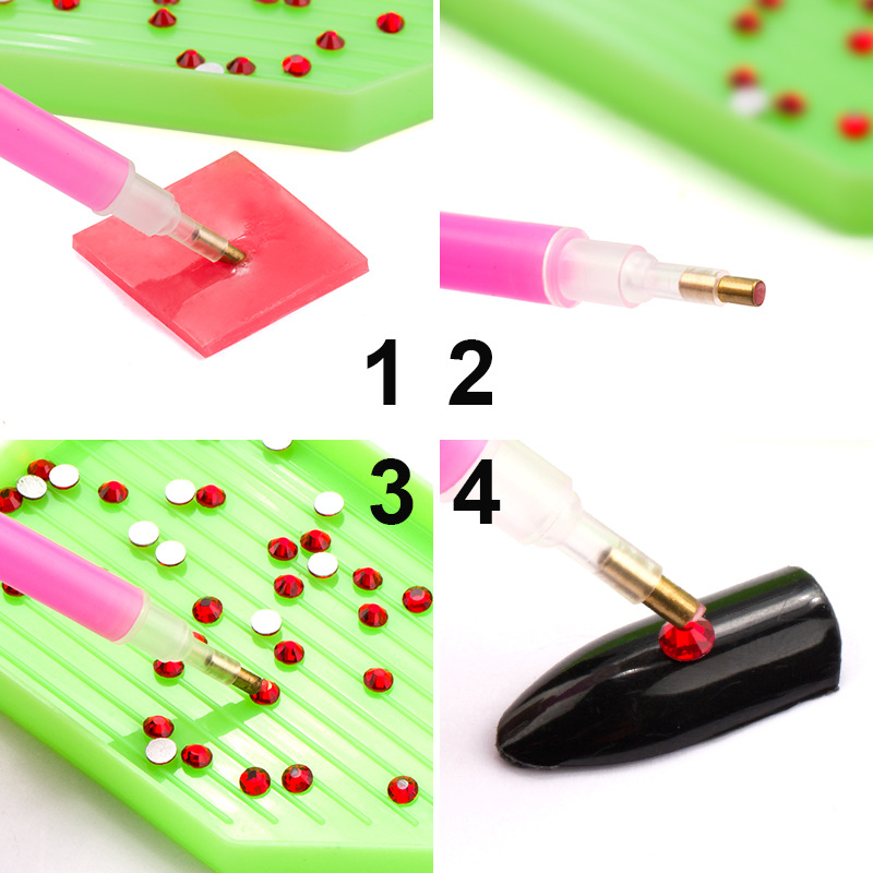 Description Picture 6 of itemWax Dotting Pen Professional Nail Art Rhinestones Gems Crystal Pick Up Tools Nail Rhinestones Pick Up Pencil Manicure DIY Tools