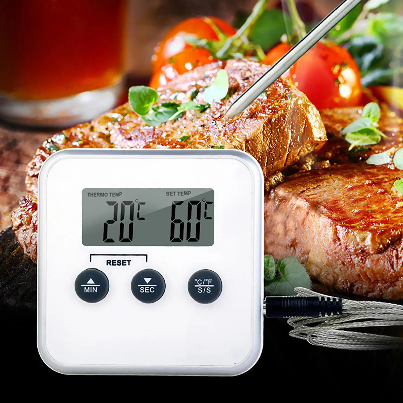 Professional Digital Meat Thermometer Instant Read Food Probe for Oven BBQ