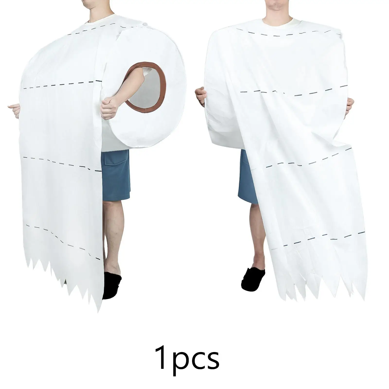 Toilet Tissue Costume Large Roll Cosplay Costume Funny Roll Paper Cosplay Clothing for Stage Halloween Cosplay Adults Couples