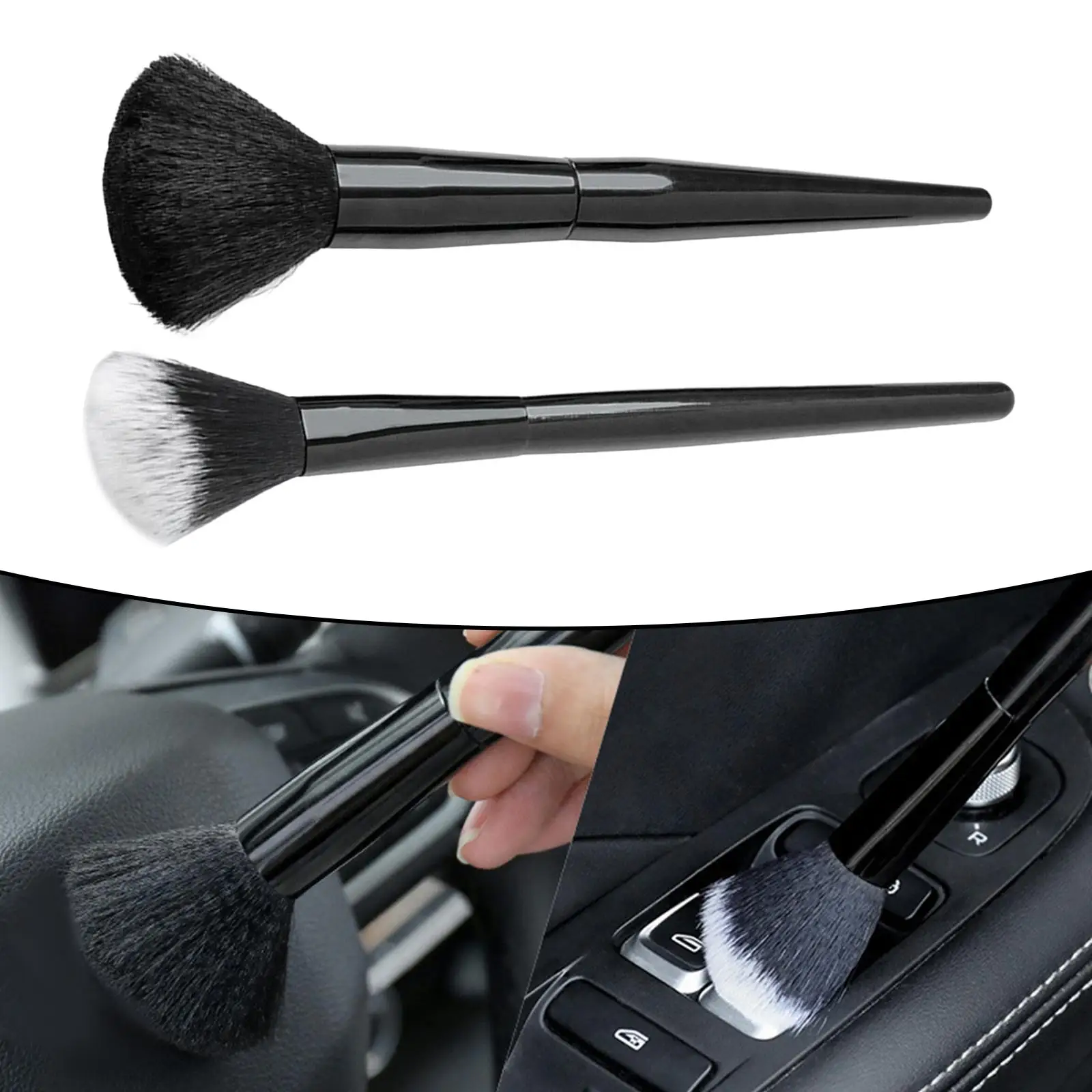 2Pcs Car Detailing Brush with Long Handle Wash Cleaning Supplies for Ashboard