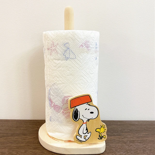 Snoopy Kitchen Wooden Roll Paper Towel Holder Cartoon Tissue