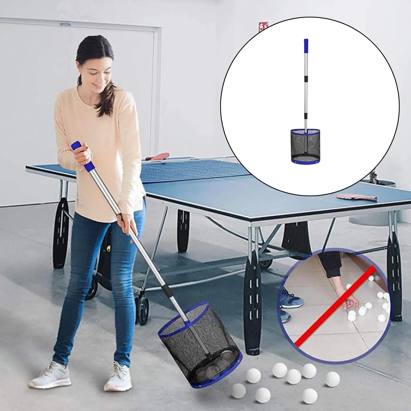 Adjustable Table Tennis Ball Picker Upper  Pong Picker Picking and Storage
