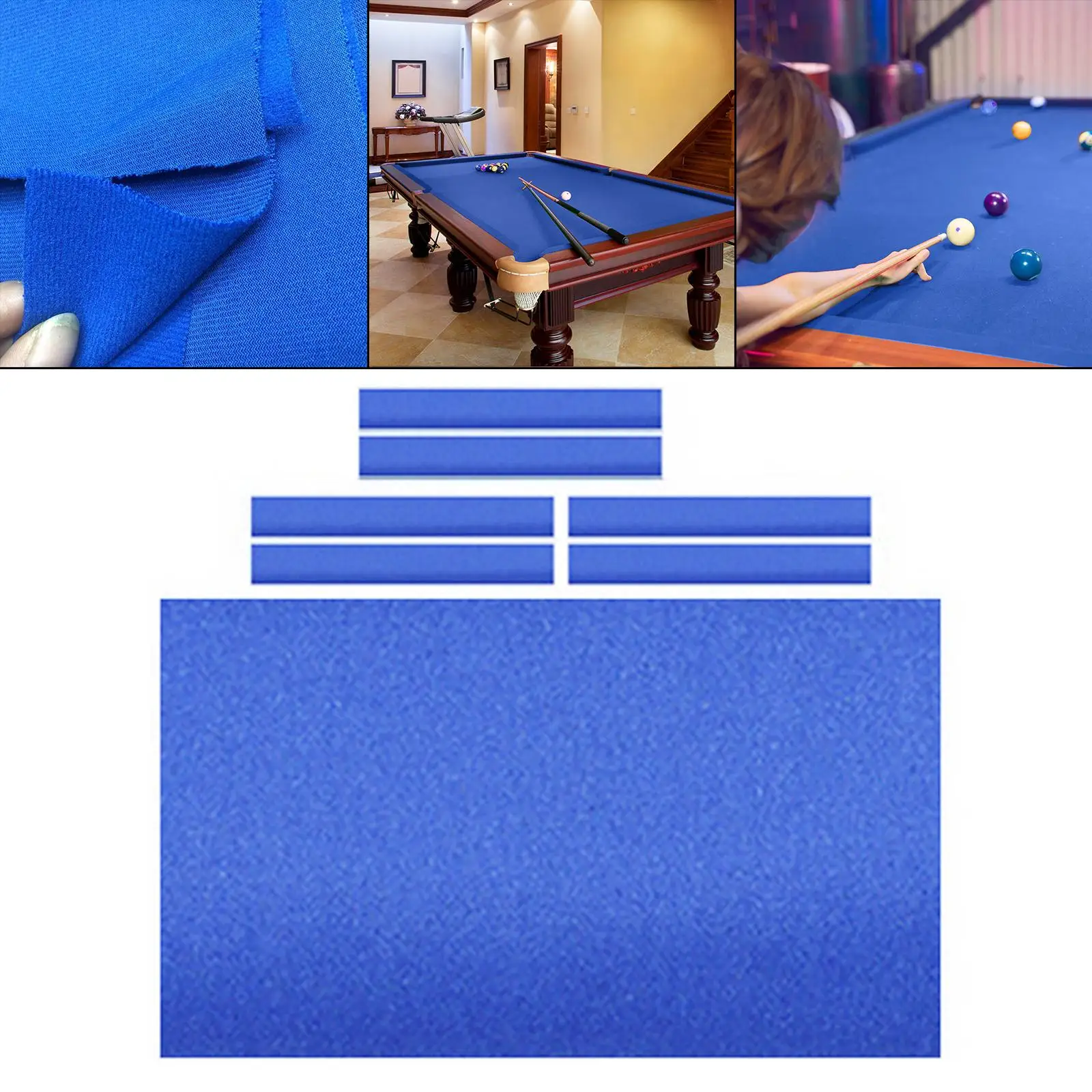 Billiards Pool Tablecloth Professional with Cushion Strips Billiard Cloth