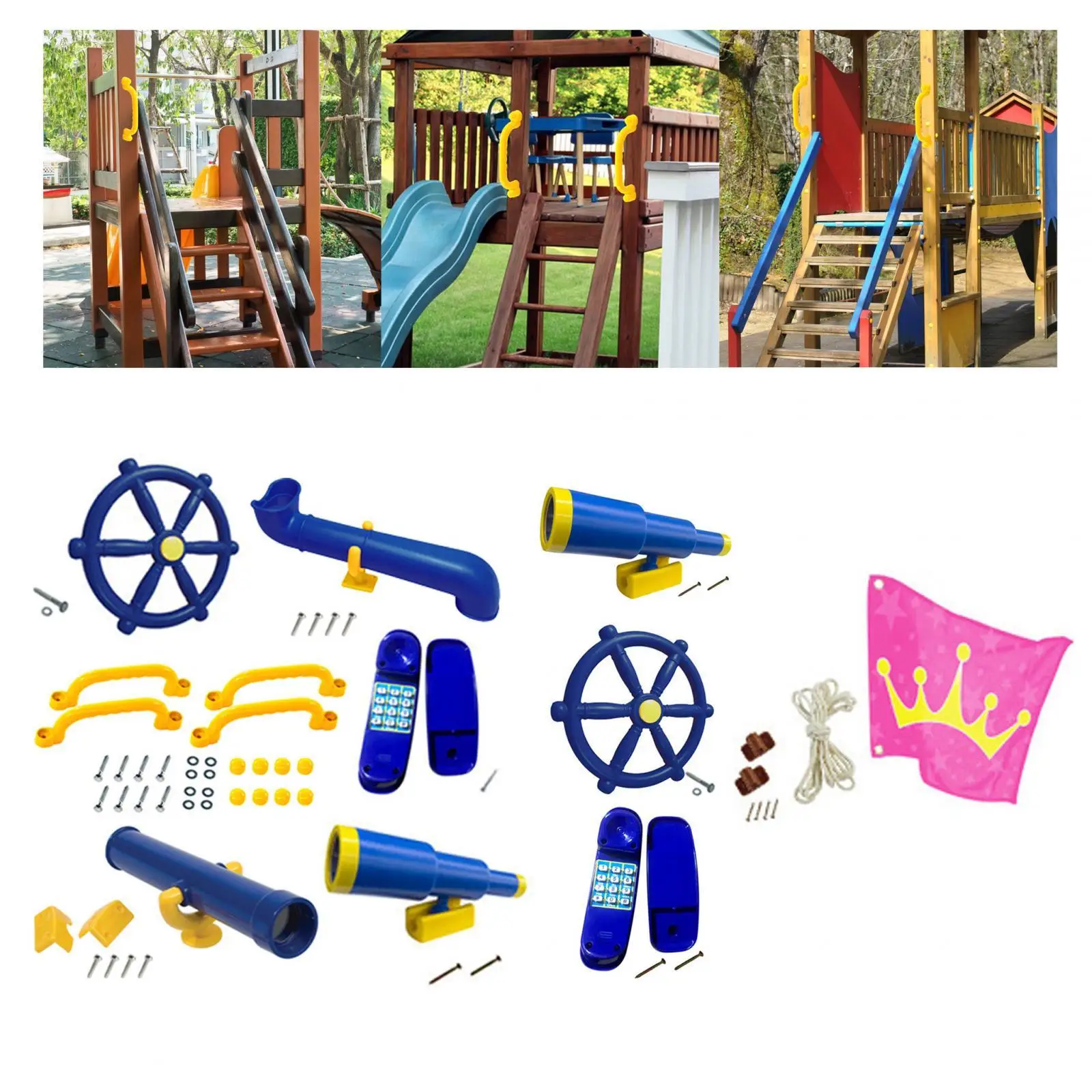 Playground Equipment Easy to Install Sports Toy Accessories Pirate Ship Parts for Backyard Tree House Playhouse Children Gifts