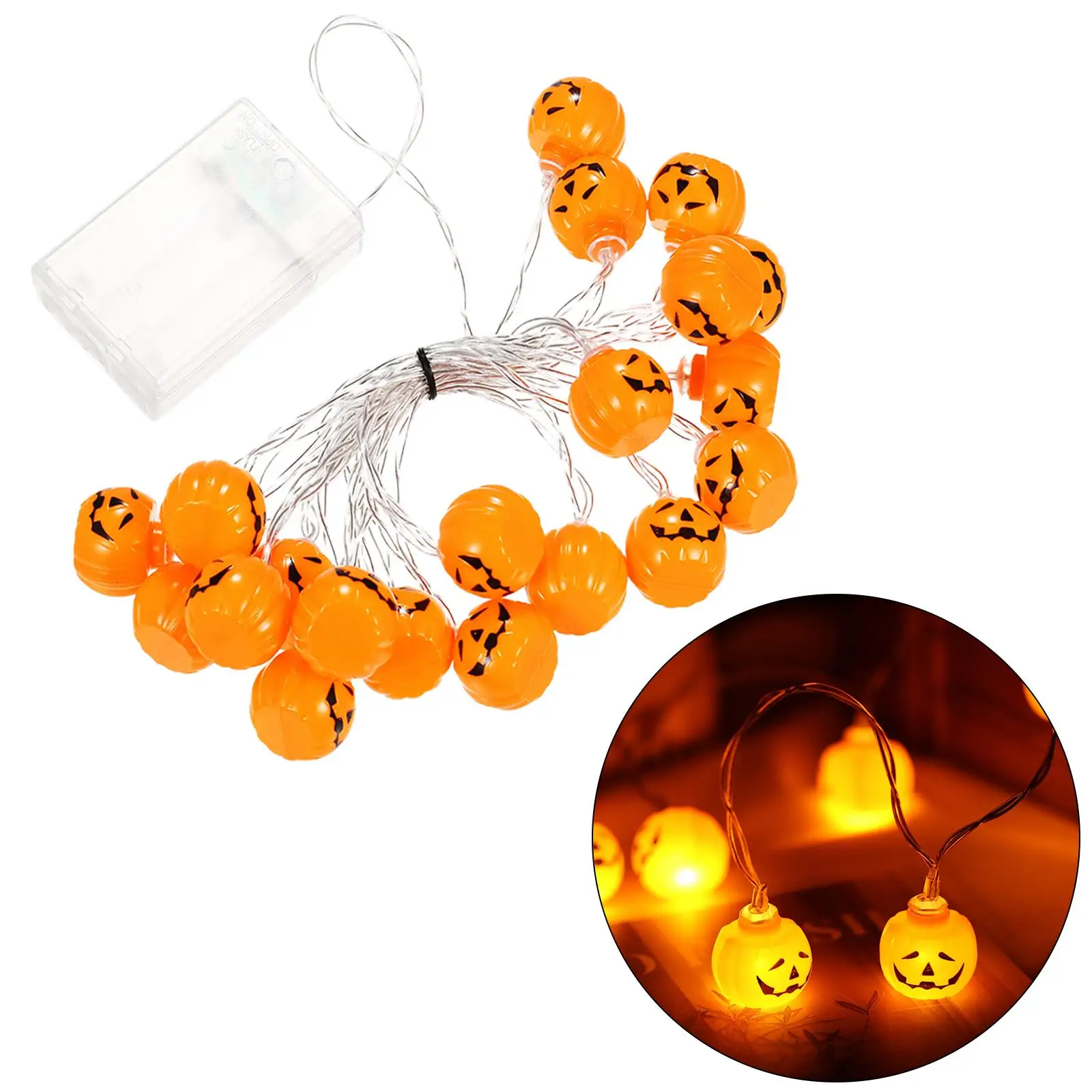 LED Halloween String Light Lantern DIY Battery Operated Festival Fairy Lights for Halloween Tree Porch Patio Window Supplies