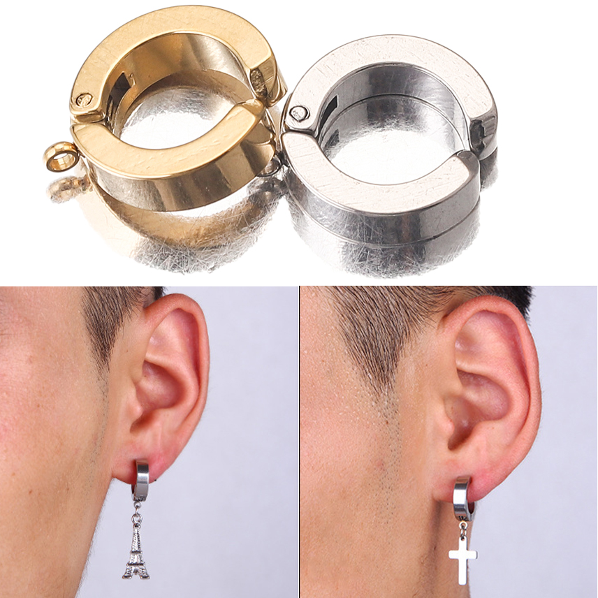 10 stücke 13*15mm Gold-Platte Edelstahl Ohrringe Haken Schwarz Verschlüsse für Schmuck Machen Lieferungen Frauen DIY Großhandel Zubehör – Detail 6