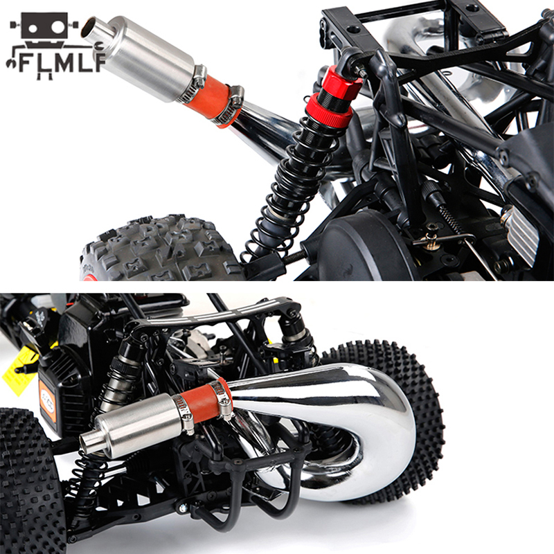 Rc Auto Gas Schalldämpfer Rohr Kit Fit 1/5 HPI ROFUN BAHA ROVAN KM MCD BAJA 5B 5T 5SC Losi 5ive-t TDBX FS Buggy Teile – Detail 6