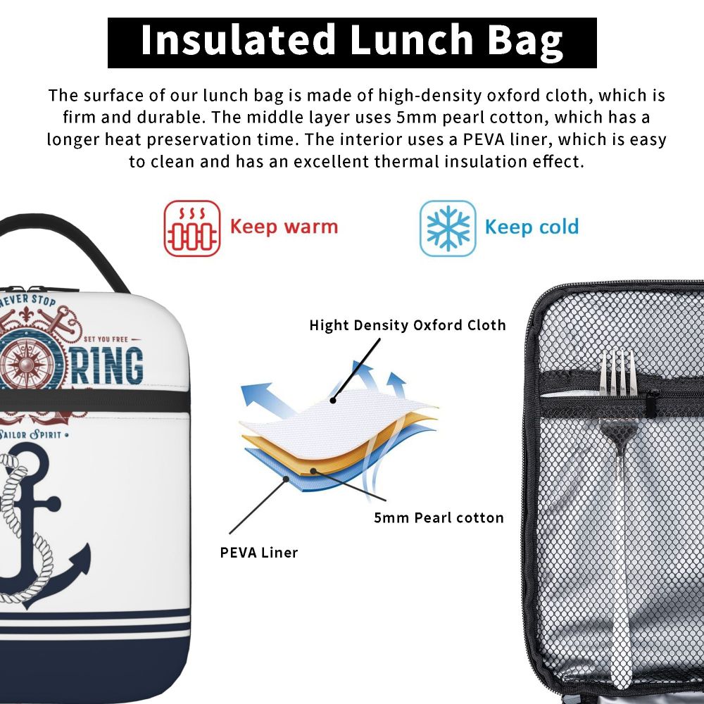 sac lunch isotherme avec ancre pour boîte contenant alimentaire