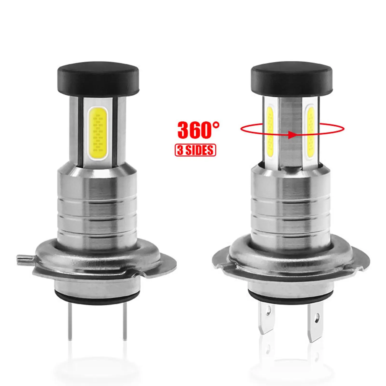 2 Pieces Bulbs-32V 13000LM 3-Side LED Chips 110W Conversions 360 Degree Lighting IP68 Waterproof