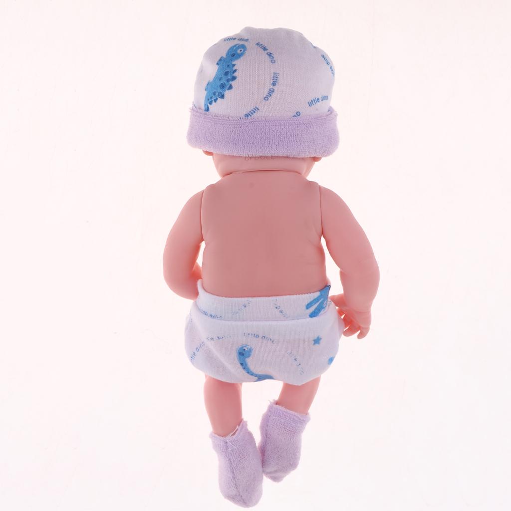 Flexible Reborn Doll 10inch Realistic Soft Vinyl Newborn Baby Dolls with Purple Clothes