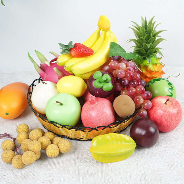 IKASEFU Frutas falsas, cobra decorativa artificial realista espuma frutas  simulação frutas brinquedo modelo fotografia adereço decoração para casa  cozinha festa casamento decoração