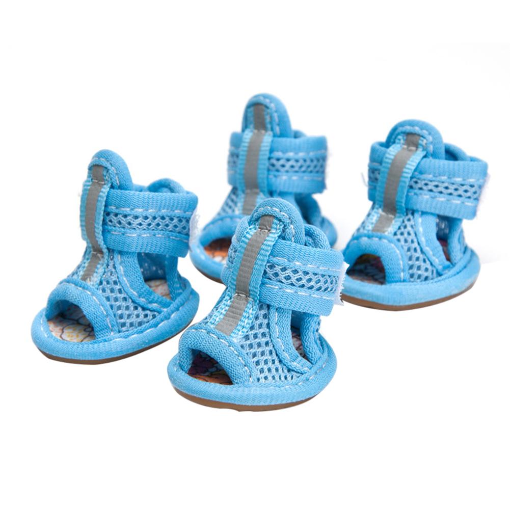 Title 7, 4Pcs Practical Dog Mesh Shoes Mesh Cotton Dog S...