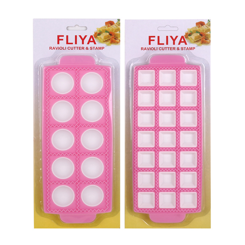 Sfe8443b5b1ee4be48ac54c0c0cf087f9W Ravioli Maker Ravioli Round Sqaure Stamp Cutter Mold with Tray and Press Pierogi Maker, Dumpling Maker Pasta Press Cutter Tools