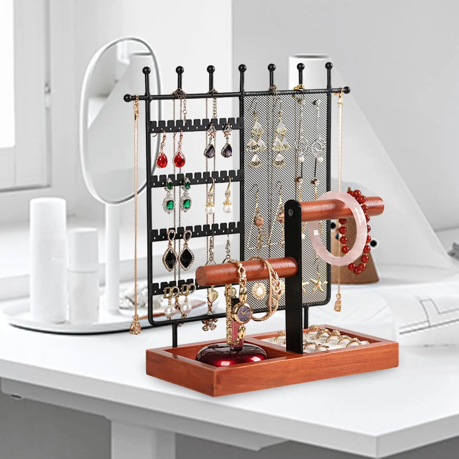 Jewelry Display Rack Jewelry Tower, Earrings Rack Jewelry Holder, Necklace Earring Organizer for Jewelry Store Live Broadcast