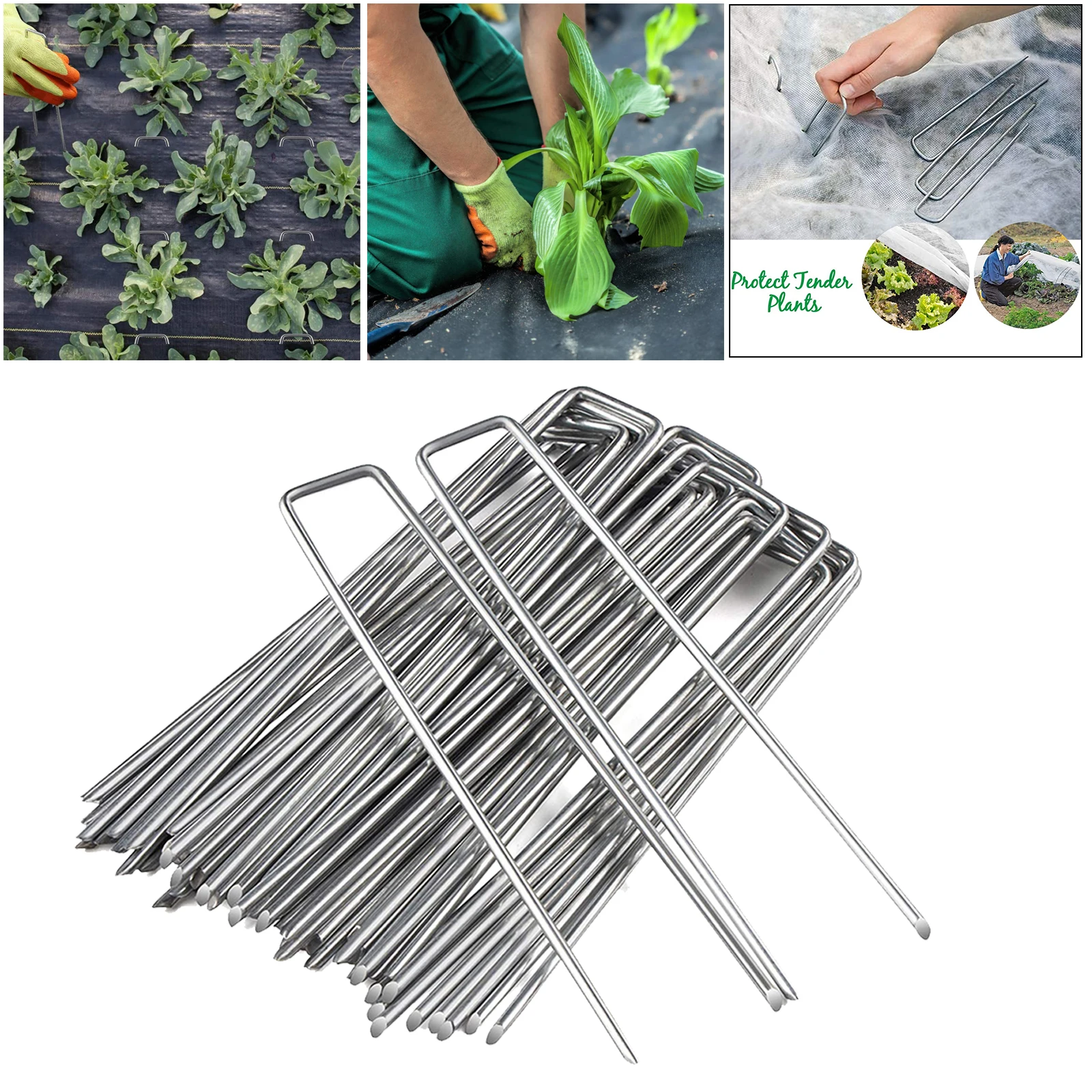 5 Galvanised  Stakes  Turf Staples for Artificial Grass Outdoor Wires Cords Tents Tarps