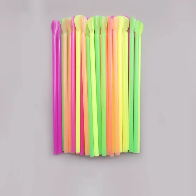 100 Pcs Snow Cone Spoon Straw Hard Plastic Straws 9.3 Inch Detachable  Straws Reusable Long Milkshake Straws for Drinking Snow Cone Ice Cream  Coffee